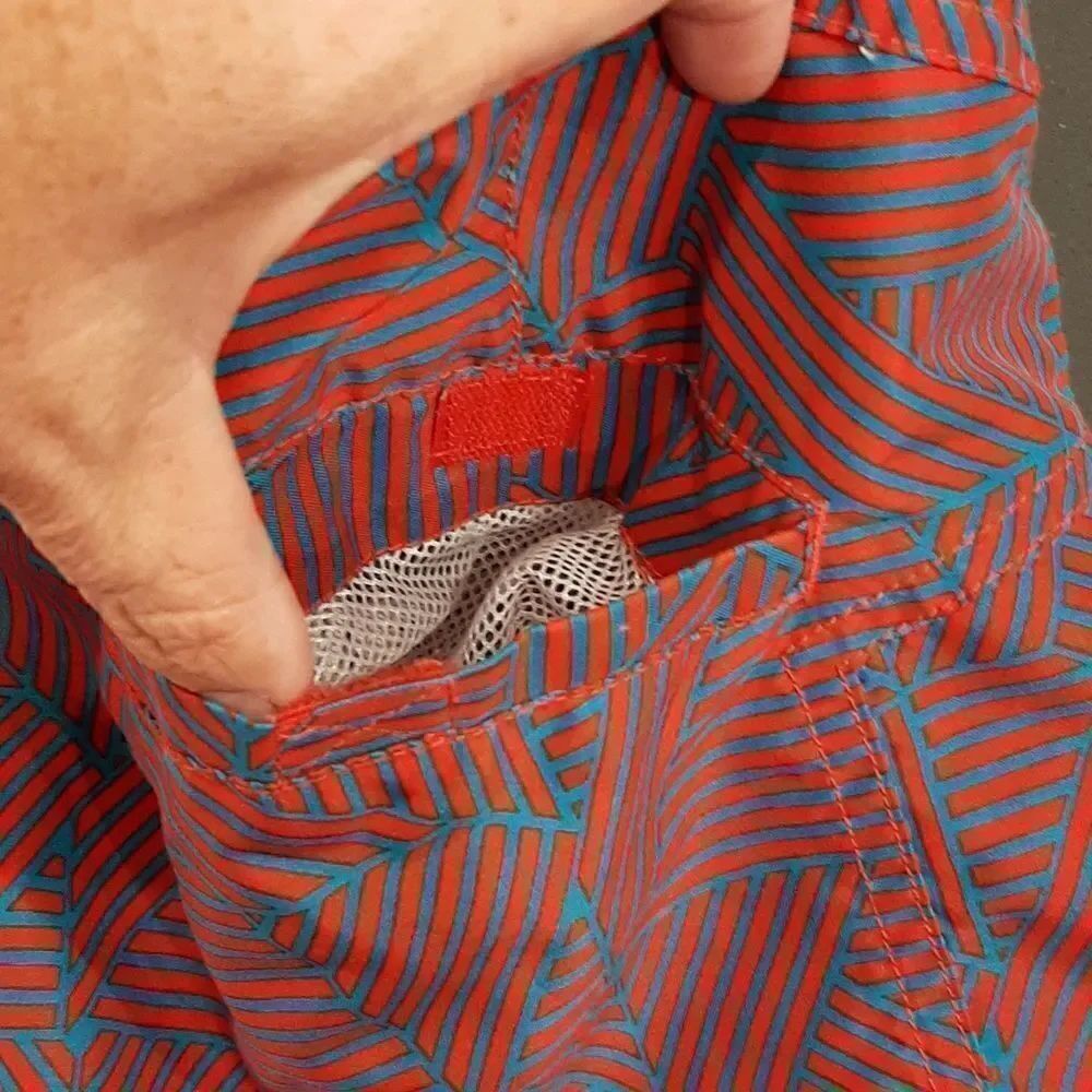 Trunks Surf and Swim Co. Aqua and Red Striped Pattern Trunks - Picture 7 of 10